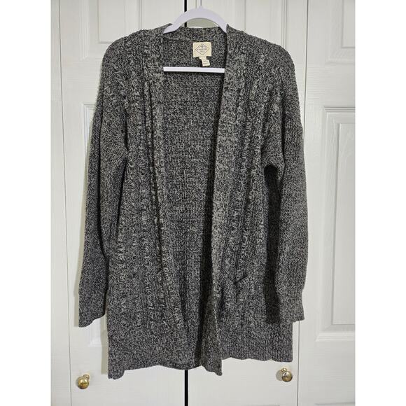St John's bay large women's gray open front knit cardigan sweater - Picture 1 of 8